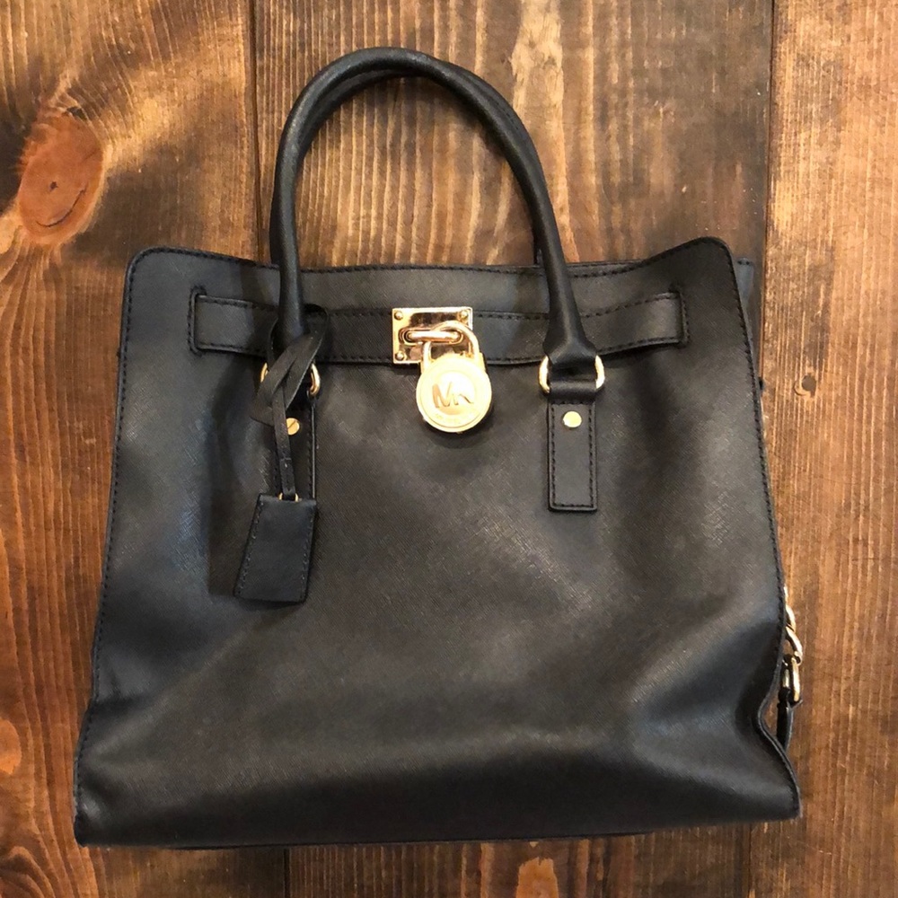 🌟10x Host Pick🌟Black Michael Kors Hamilton Large North South Tote